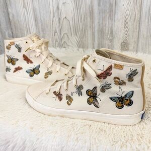 Keds x Rifle Paper Co. Kickstart Monarch Butterflies Cream High Top Sneakers 10